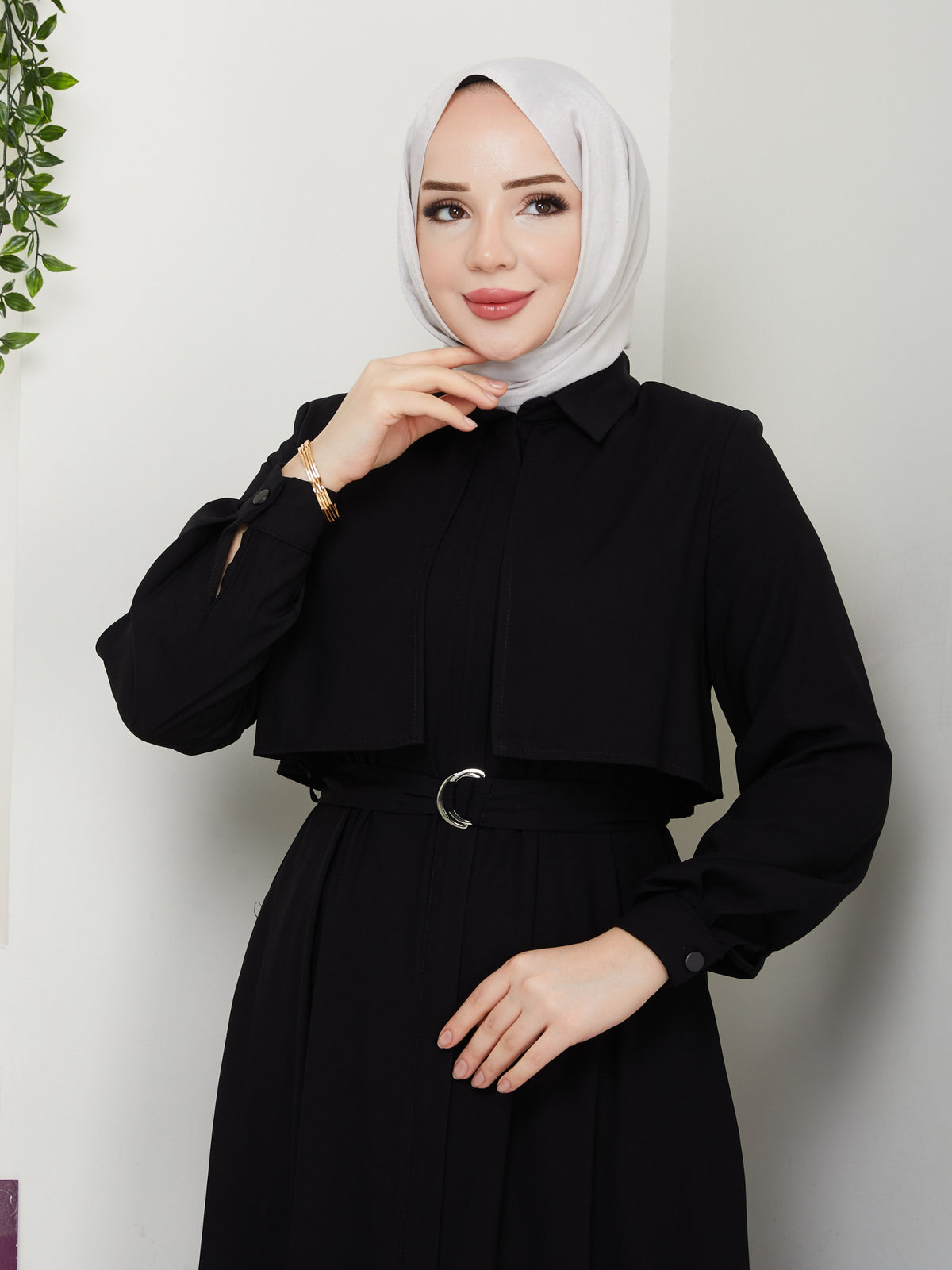 Siyah Medine İpeği Ferace - #S-109
